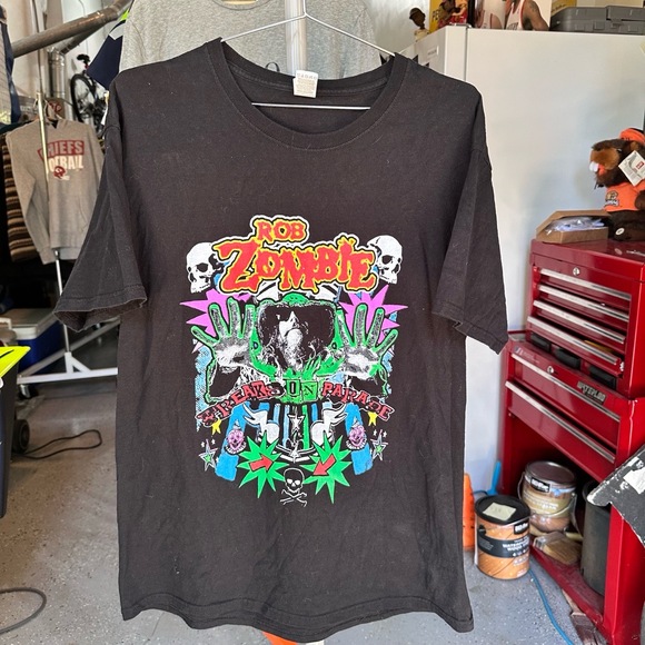 Fruit Of The Loom TShirt Mens Size Large Black Rob Zombie Graphic Concert Tee - Picture 6 of 7